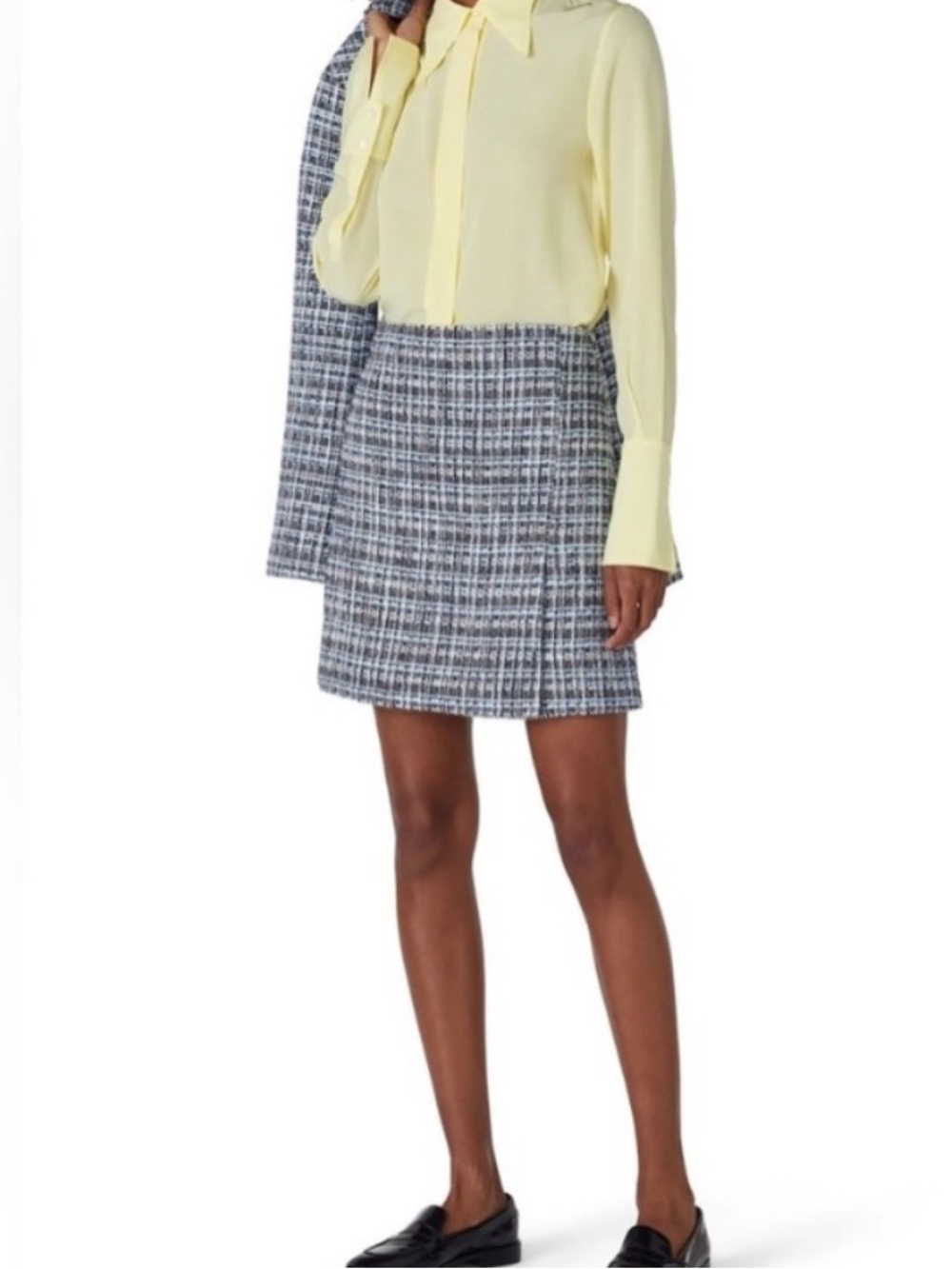 Adam Lippes Collective Blue Tweed Skirt